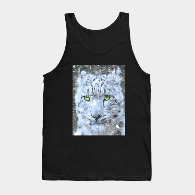 Snow Leopard #2 Tank Top by SiSuSiSu